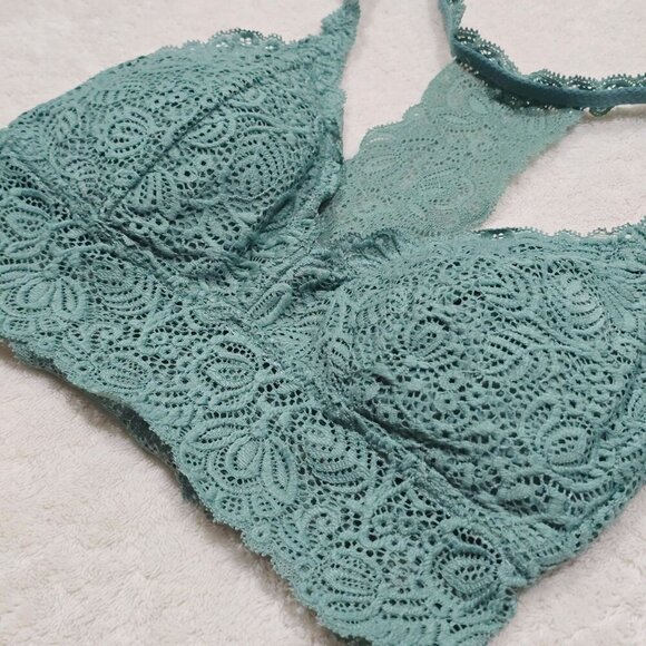 Auden ✦ Lace Bralette XS ✦ Sage Green Racerback Soft Stretch Comfortable Fit - Picture 12 of 15